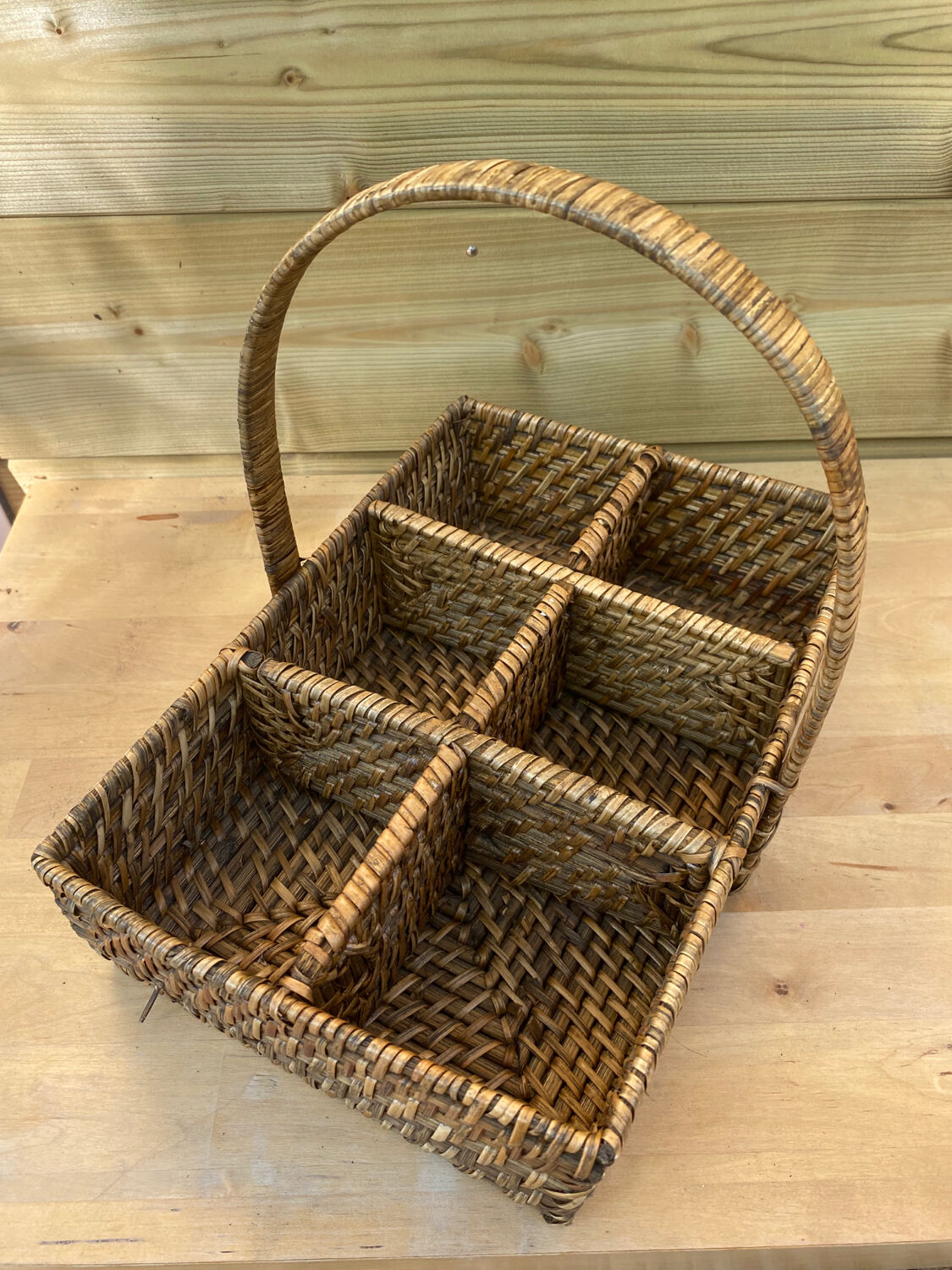 Wooden glass basket