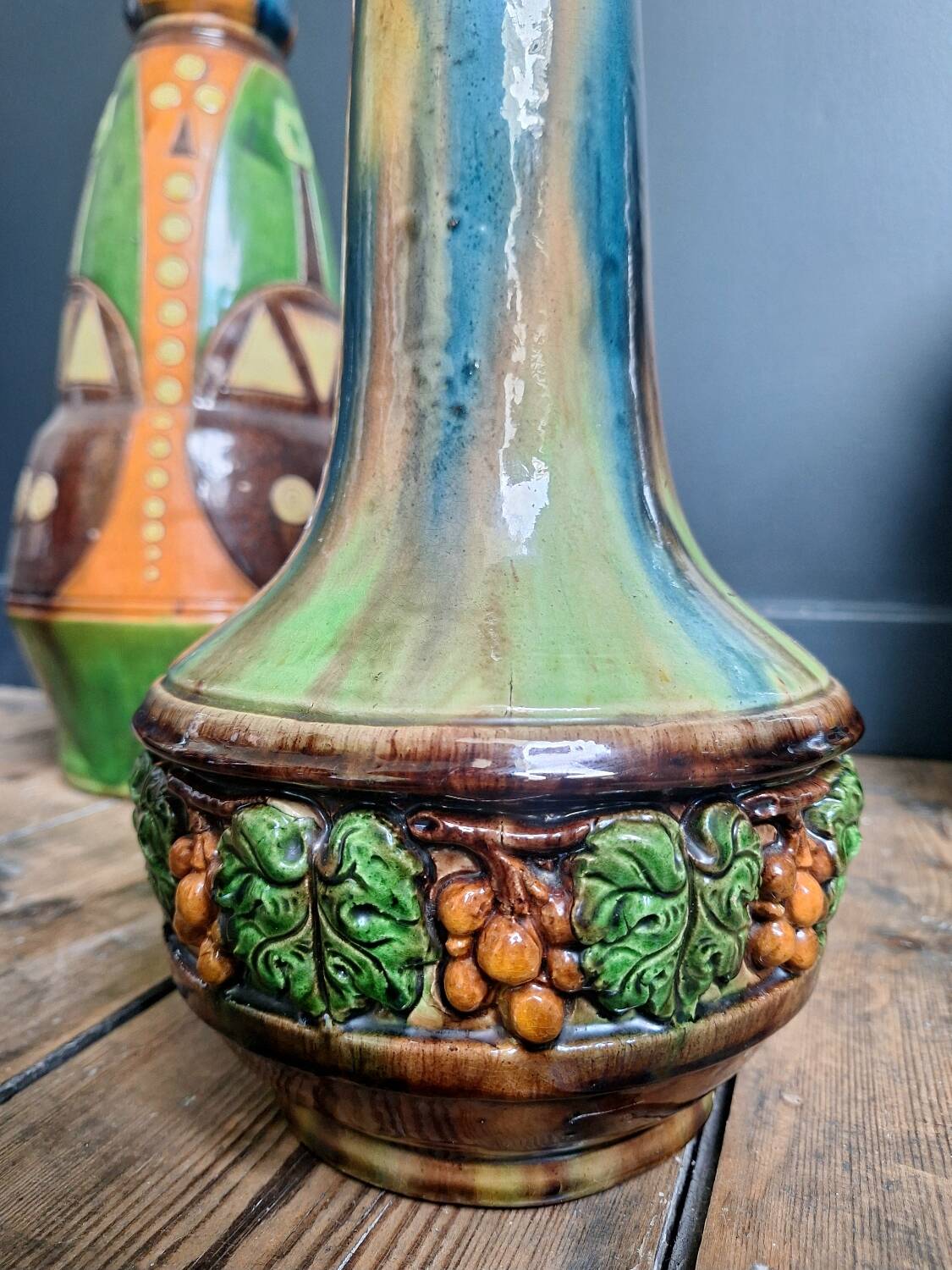 Vases, Flemish pottery from Thulin, Art Nouveau, Art Deco