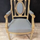 P​aire De Fauteuils Louis XVI En Bois Laqué