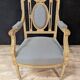 Pair of Louis XVI Armchairs in Lacquered Wood