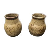 Pair of old vintage Jean Tessier sandstone cep vases