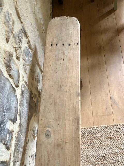 Banc de ferme ancien en bois, rénové
