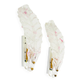 Pair of 80s Murano glass 'Foglio' wall lamps