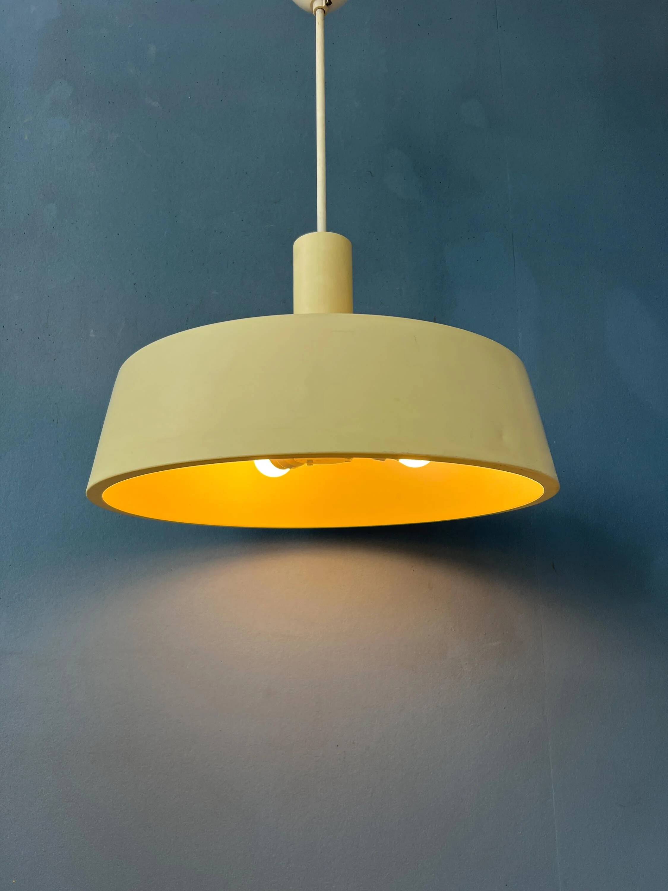 Large vintage beige suspension by Louis Kalff