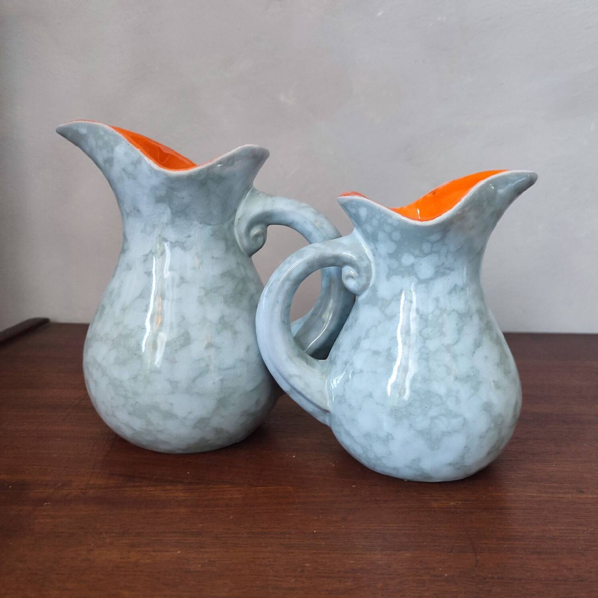 Pair of ceramic pitchers
