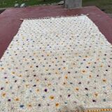 Beni Ouarain rug 300x200 cm – Natural wool with multicoloured patterns,