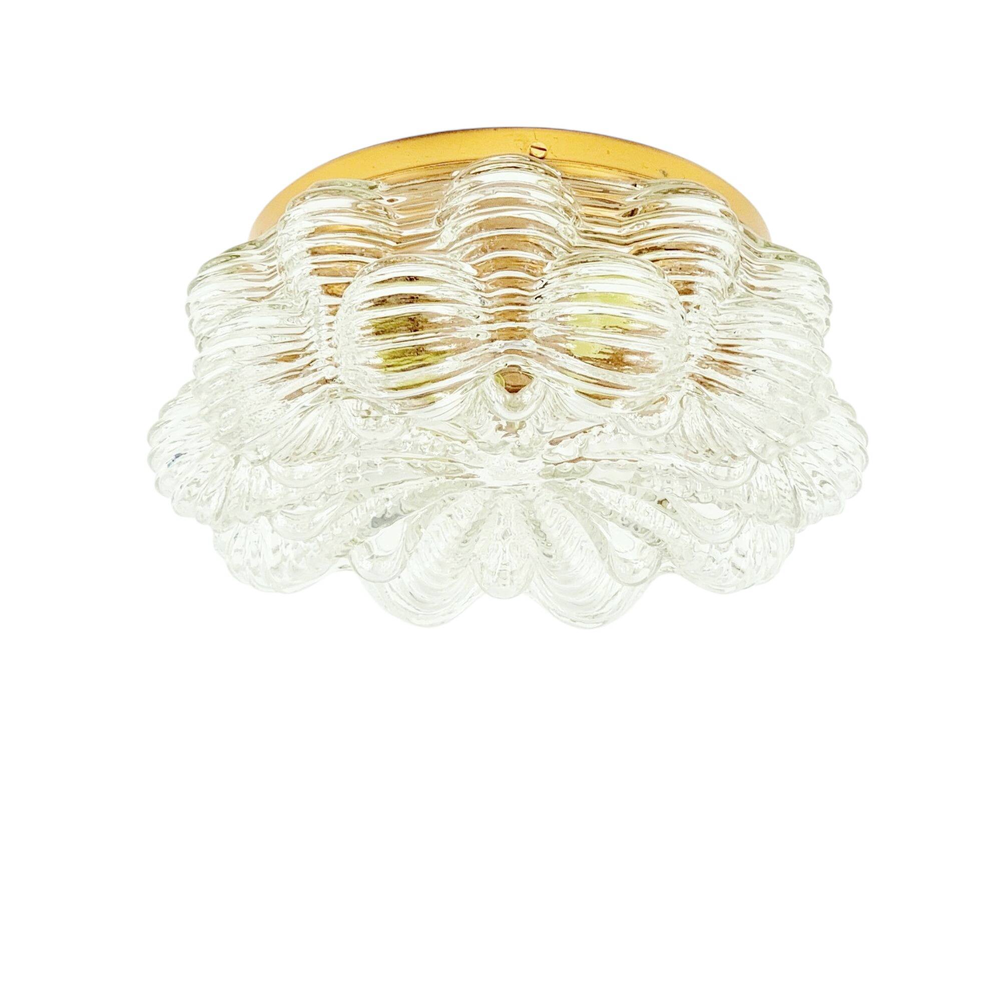 Large Mid Century Bubble Glass Ceiling Light by H.Tynell for Limburg, 1960s