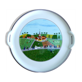 Cake dish Vintage Villeroy & Boch Porcelain Vitro Naïve décor by the painter LAPLAU