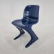 Midcentury Blue Kangaroo Chair Designed by Ernst Moeckl, Germany, 1960s