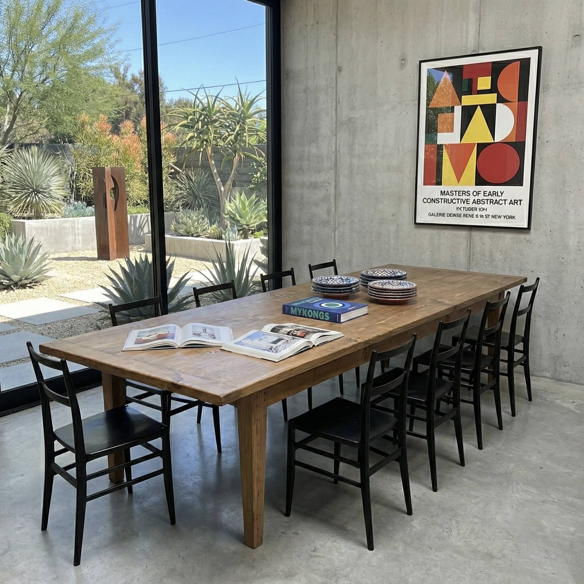 Monumental XXL Pine Farmhouse Table (3.20m) – 1970s