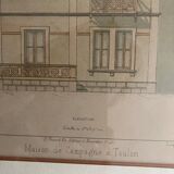 Pair of engravings of early 20th century architectural projects