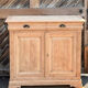 Narrow buffet renovated in raw solid wood / entrance console with 2 drawers