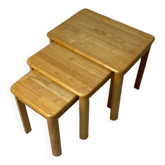 Set of nesting tables pinewood