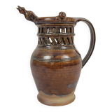 Deceptive pitcher in stoneware signed Jean-Claude Seguin (1954-)