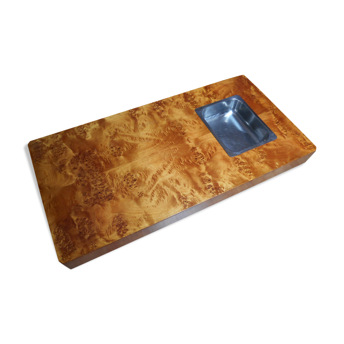 Coffee table for Roche Bobois 70s Elm loupe or thuya