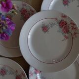 Set of 6 Saint-Amand and Hamage plates, Thalie model