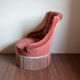 Fauteuil crapaud velours rose