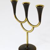 Brass chandelier by Richard Rohac, mid-century candle holder, Vienna, Austria, 1950s.