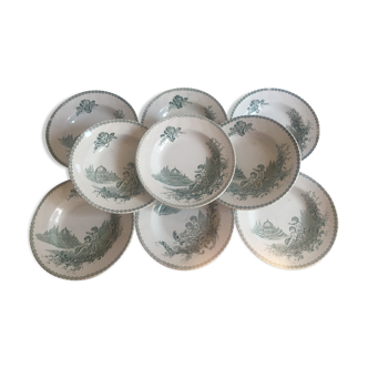 9 hollow plates Saint Amand Trianon