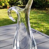Soliflore vase in crystalline glass, by Flavio Poli for Art Vannes France. High 32 cm