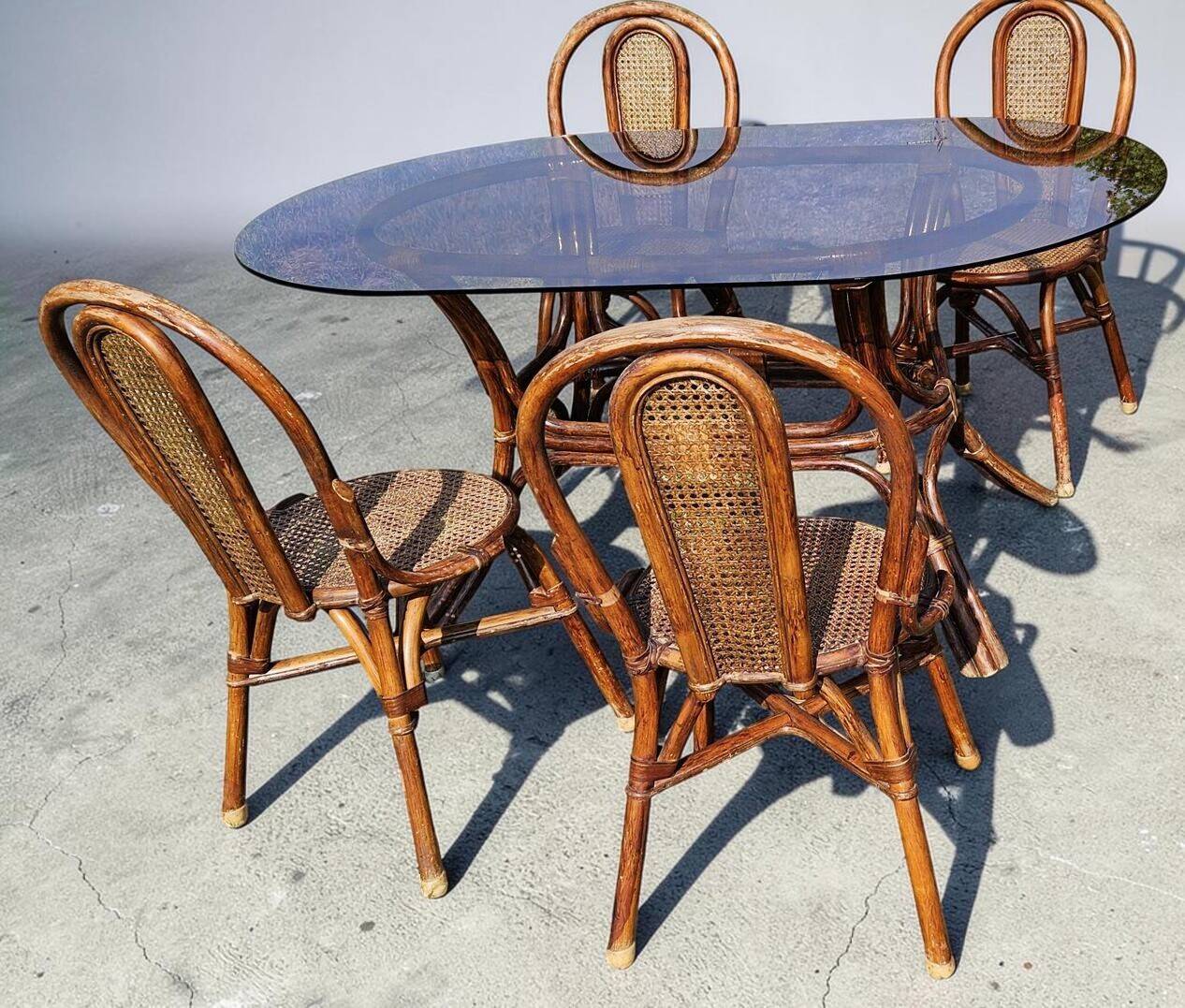 Vintage Rattan and Cane Dining Room