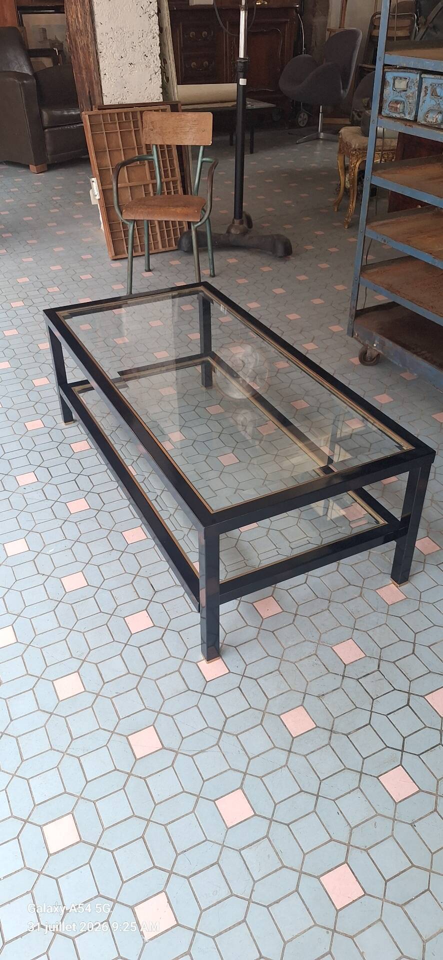 Table basse deux etages seventies