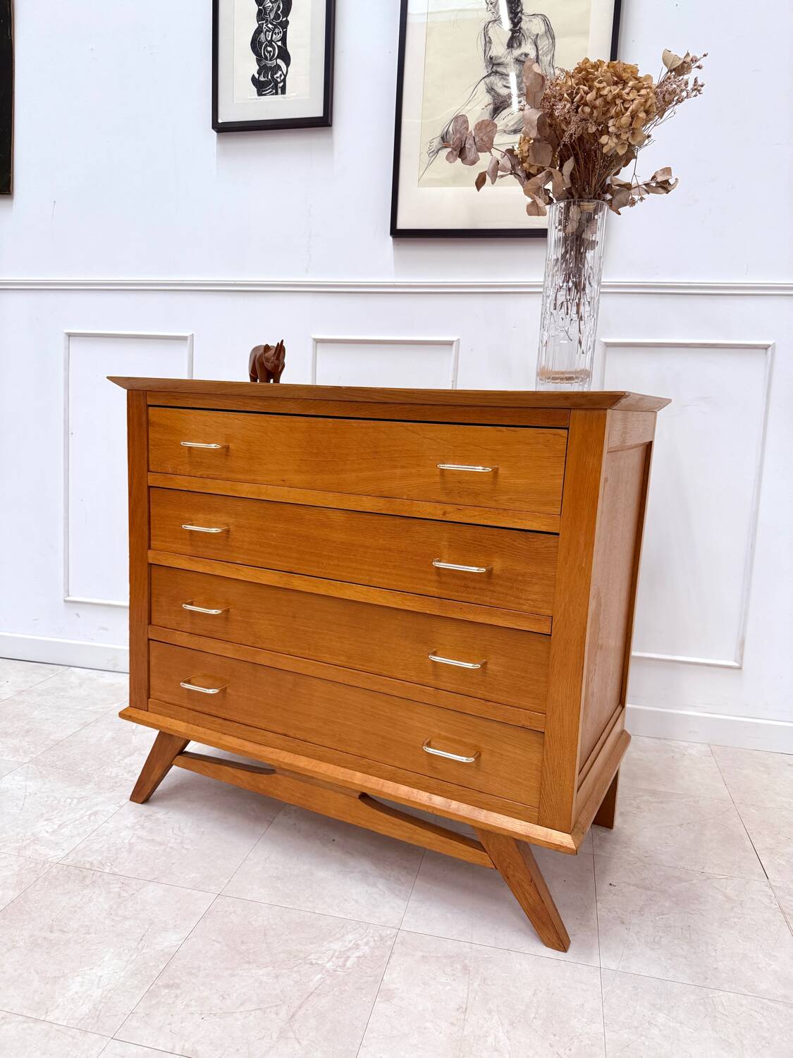 Vintage chest of drawers with tapered legs