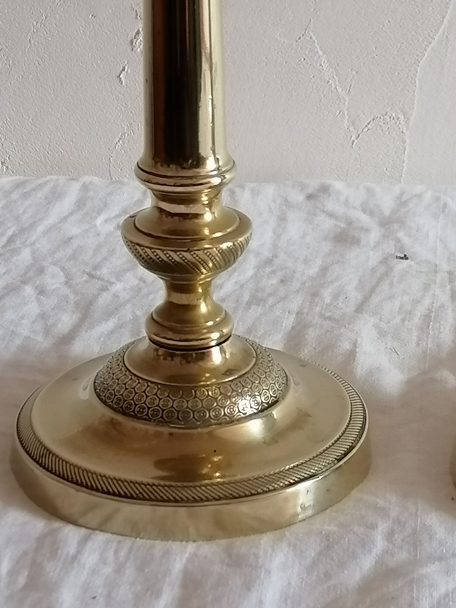 Old pair of candlesticks, bronze torches of the Louis Philippe period