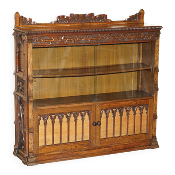 Gothic Revival library hand-carved by Pugin