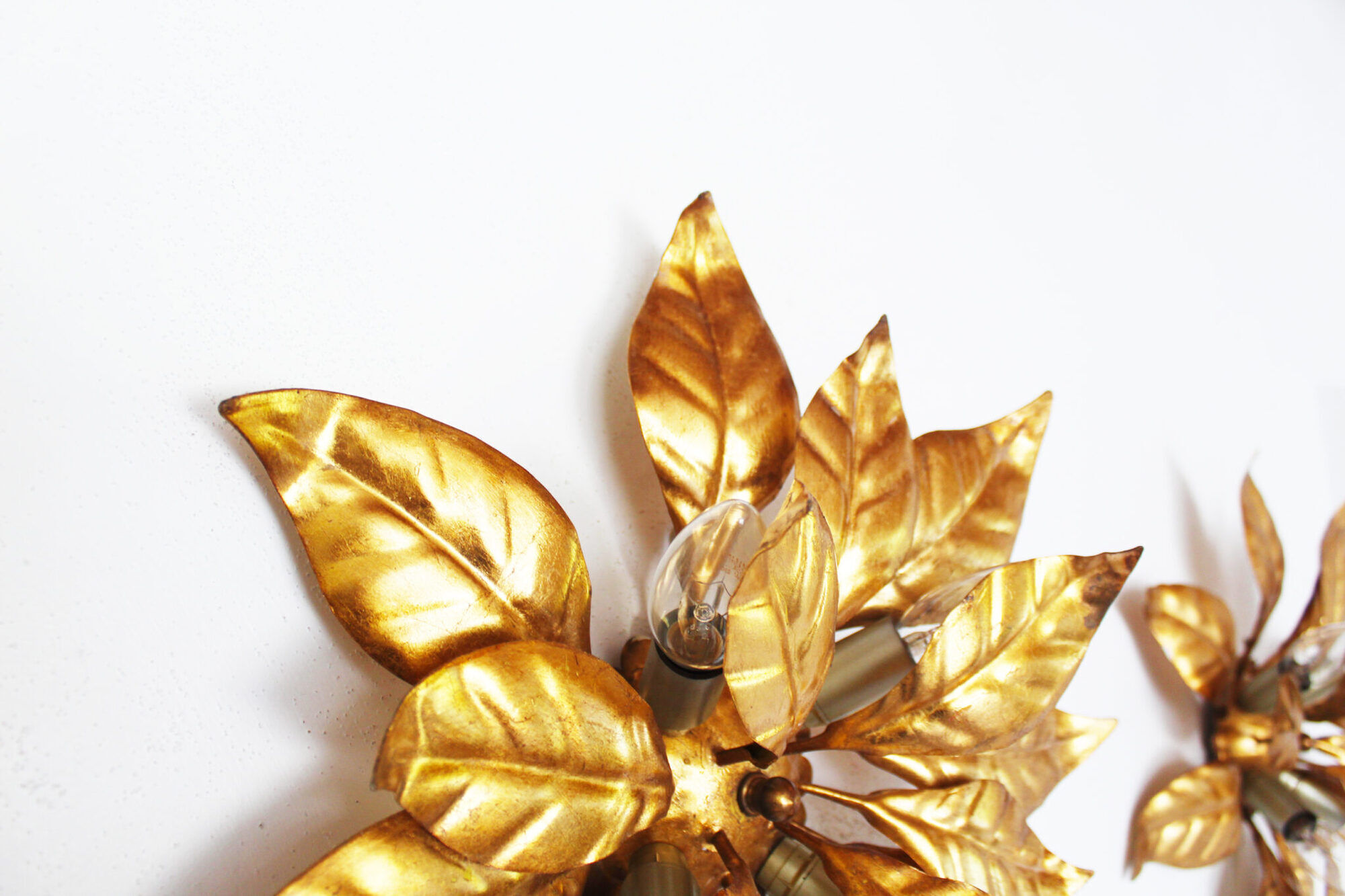Pair of gilt wall lights by Hans Kögl, Italy 1960's