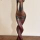 Sculpture Water Carrier Carved Exotic African Wood Curio Art Makonde
