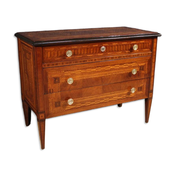 Commode en marqueterie de style Louis XVI italien du 20e siècle