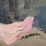 Portrait of nude in the studio - oil by Myriem Bordes 1923