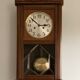 Antique art deco original f.m.s. Mauthe oak wall clock, Germany 1930s