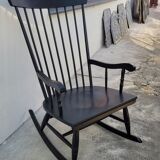 Vintage black rocking chair 1950