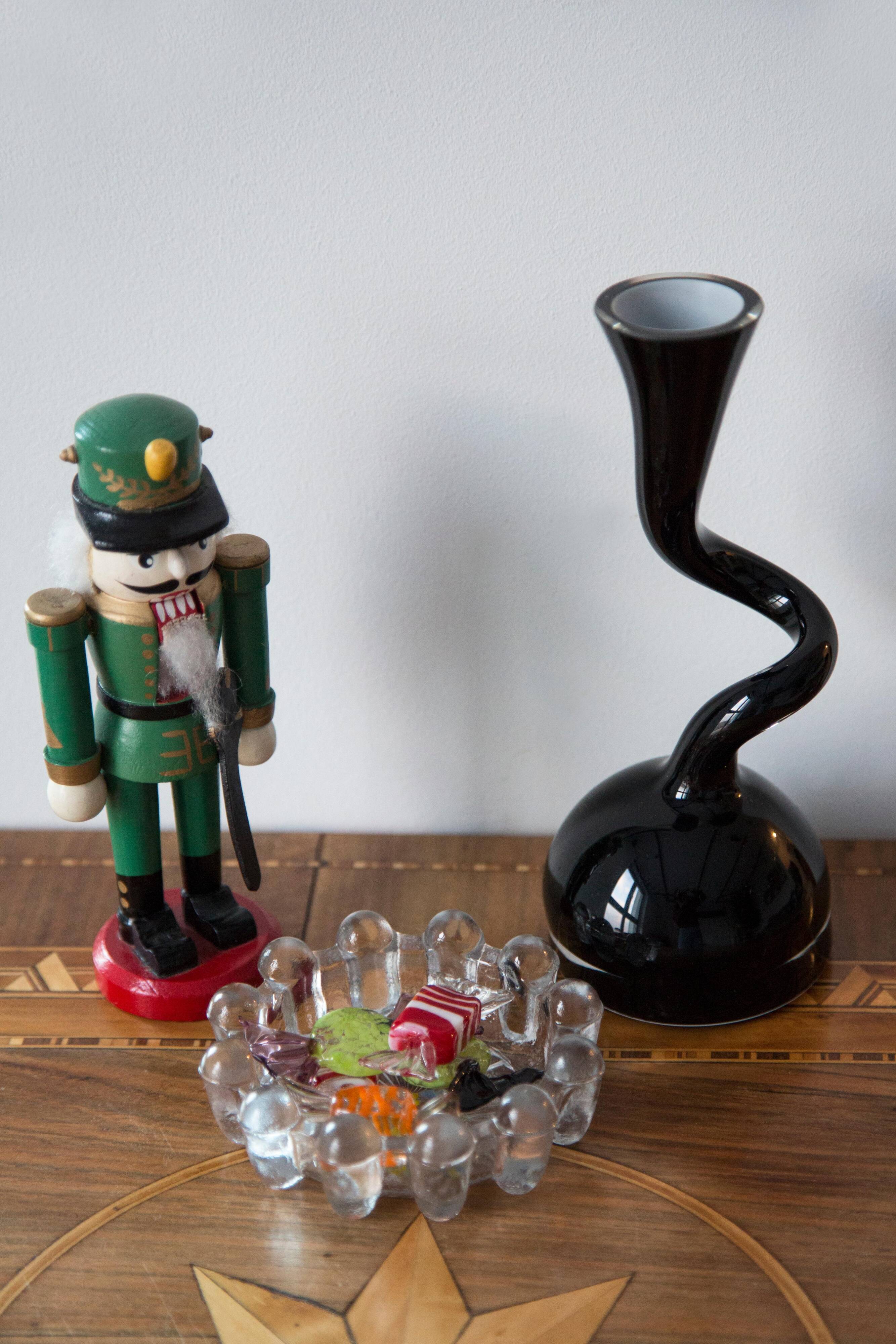 Small black artistic vase, mid-century, Europe, 1960s.
