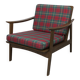 Fauteuil scandinave en teck 1960 démontable avec tissu écossais