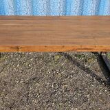 Industrial teak and metal table