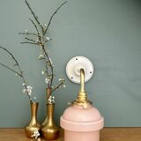 Vintage pink opaline globe wall light.