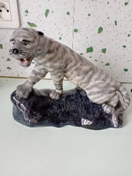 Roaring Tiger by Camille Tharaud: Art Deco Limoges Porcelain