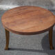 Wooden coffee table with cast iron legs