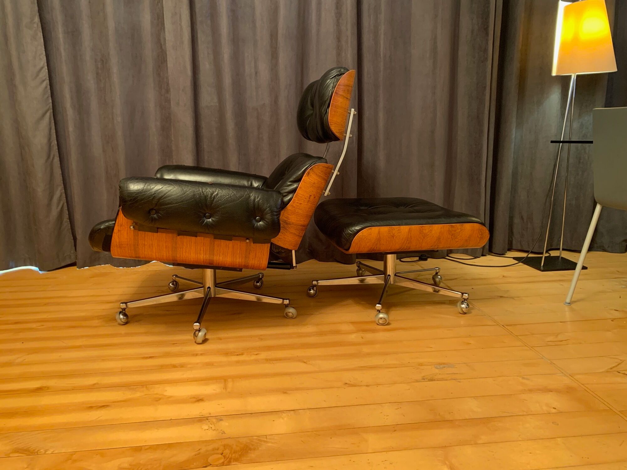Armchair with footstool by Martin Stoll, Stoll Giroflex, Switzerland, 1960s.