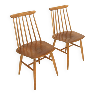 Set de 2 chaises scandinave "Pinnstol", Edsbyverken, Suède, 1960