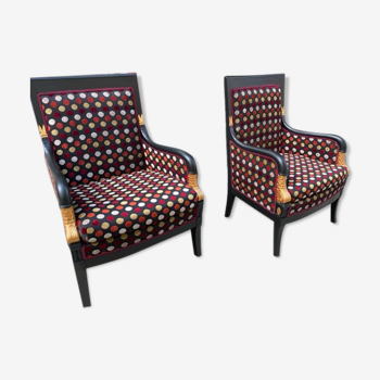 Paire de fauteuils empire