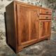 Vintage French 1930s walnut sideboard - two drawers, adjustable shelves, Art Deco style