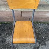 6 chaises d'école vintage en métal et bois design Mid-century vintage 1960