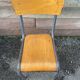 6 chaises d'école vintage en métal et bois design Mid-century vintage 1960