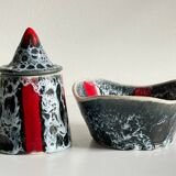 Vintage LUC VALLAURIS Ceramic Sugar Bowl