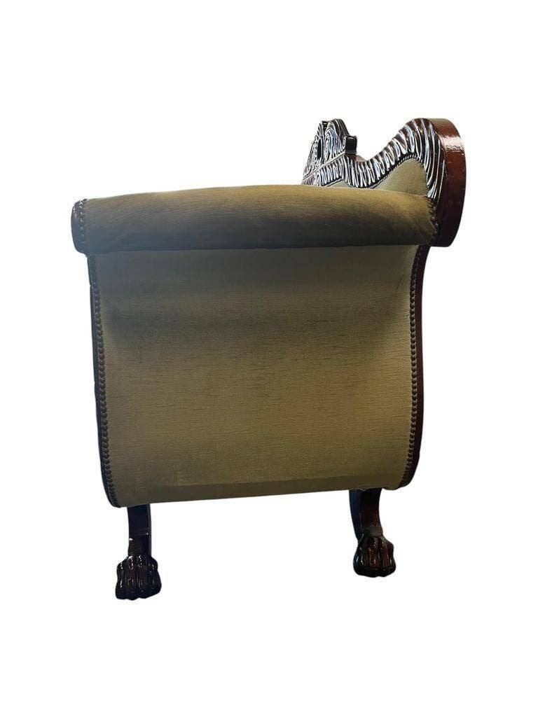 Vintage green baroque sofa / two-seater sofa