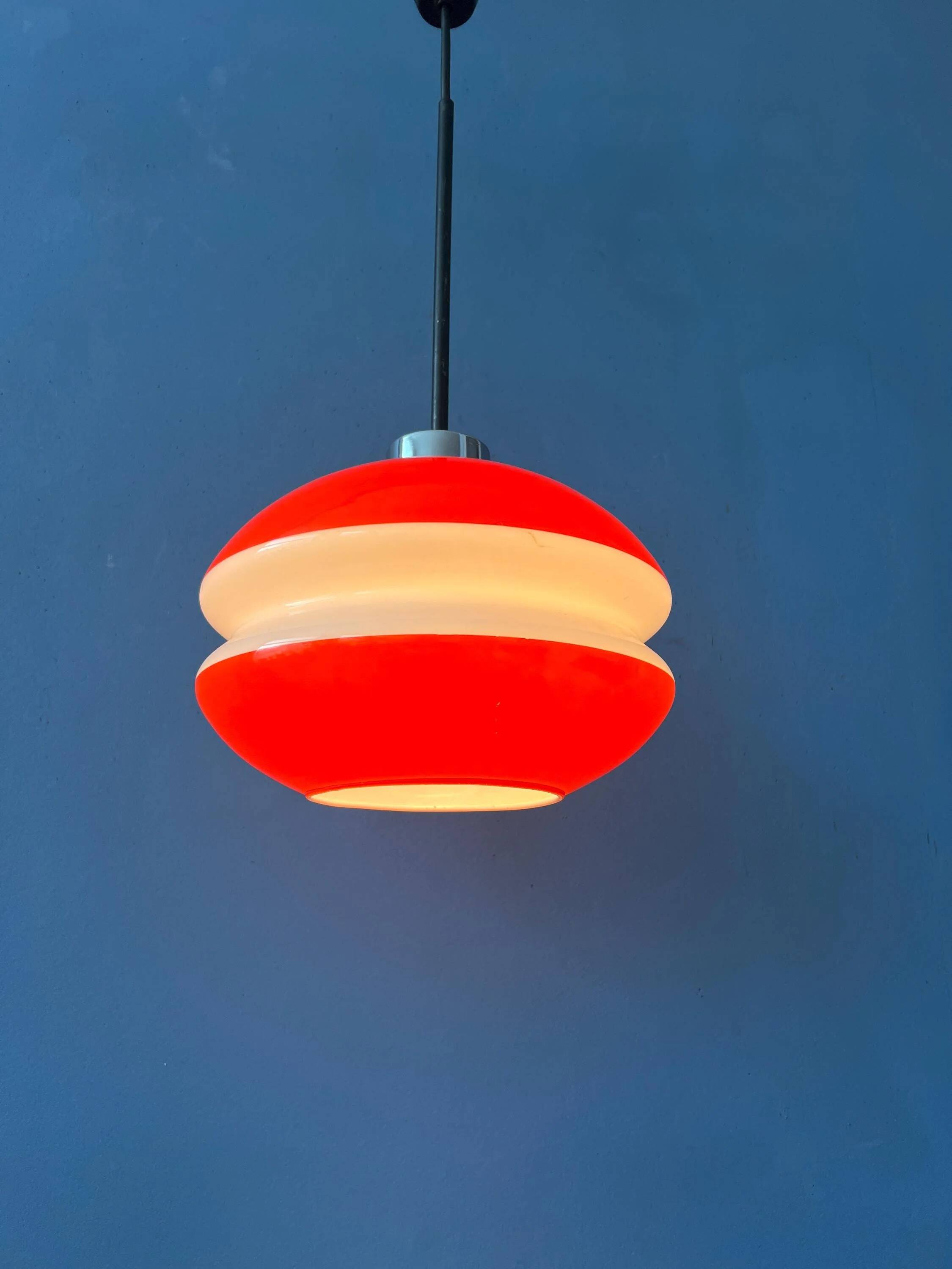 Vintage orange glass pendant light Peill & Putzler